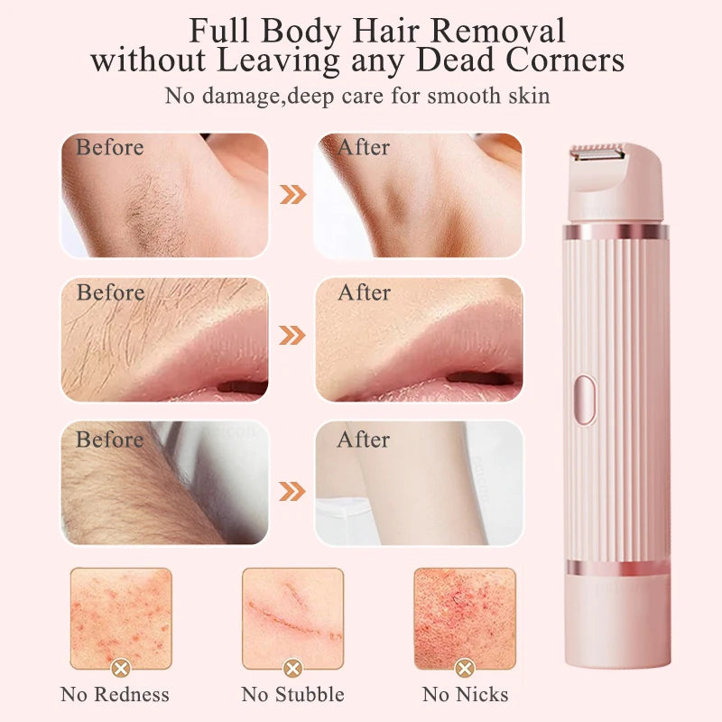 Women's 2-in-1 Cordless Bikini Trimmer & Shaver, Dual-Head