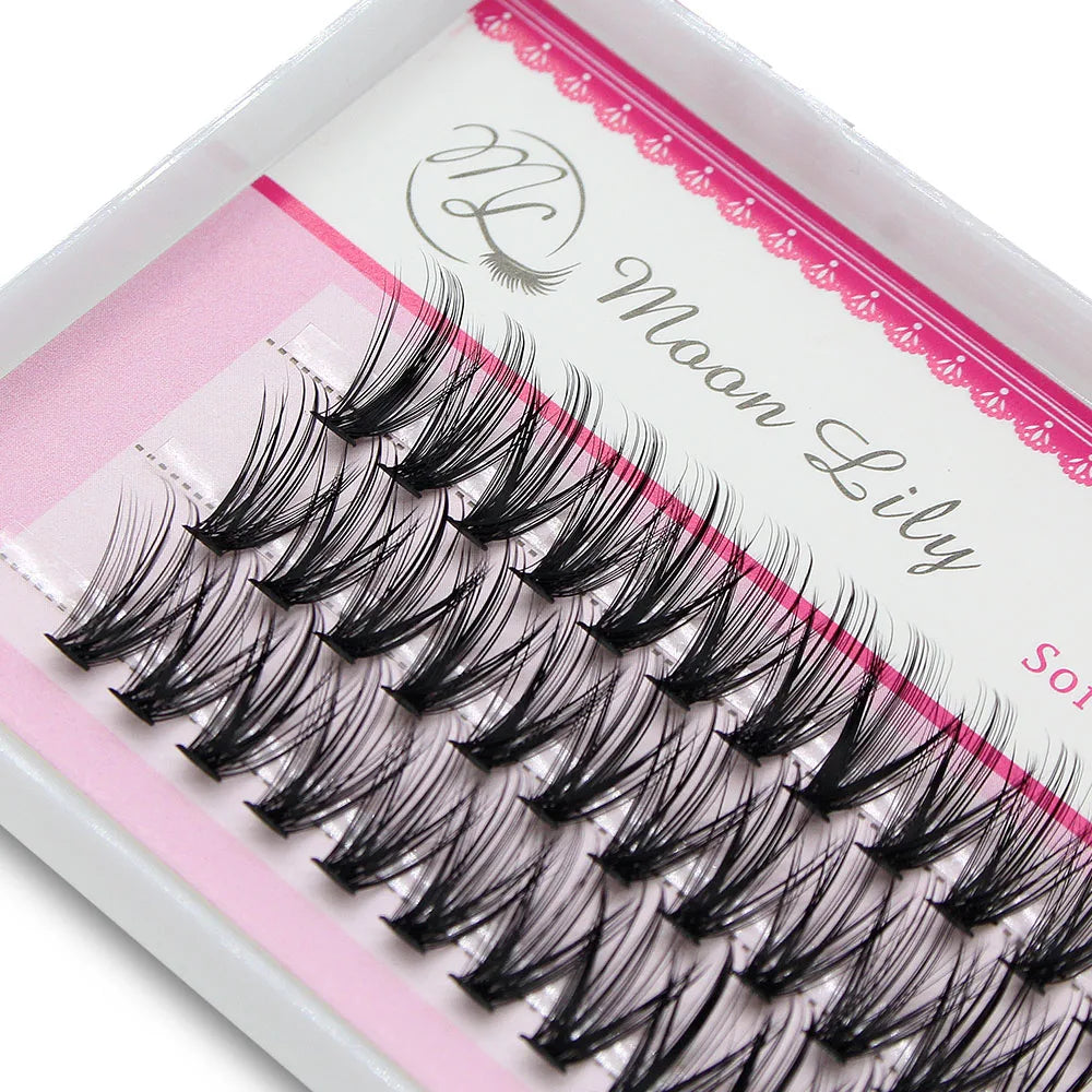 New Arrival Moonlily 60pcs Silk Makeup Individual Mink EyeLashes 3D Volume Grafting False Black Extensions Cluster Lash Bundle