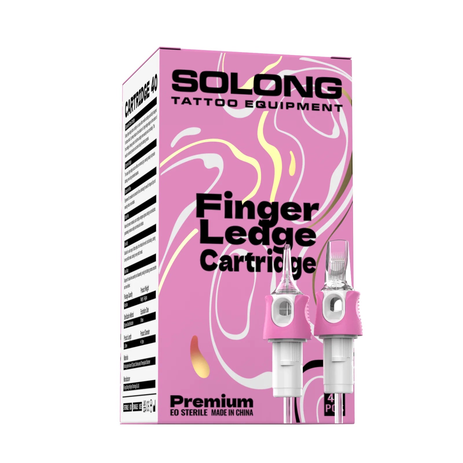 Solong Tattoo 40PCS Disposable Sterile Tattoo Cartridge Needles Pink With Finger Cuff RL/RS/RM Permanent Makeup Art Tattooing