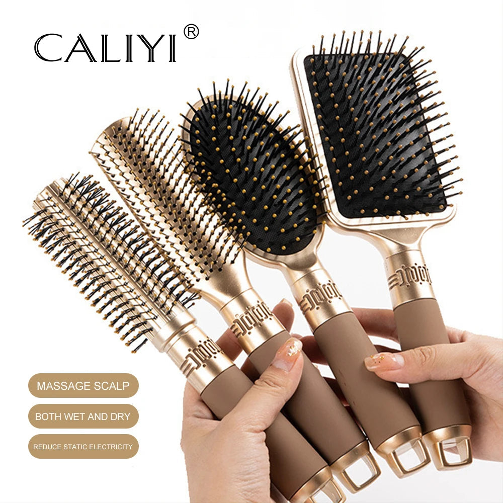 CALIYI Hair Massage Air Cushion Comb Brush Scalp Hairbrush Detangle Anti Static Salon SPA Hairdressing Styling Tool Oval Round dylinoshop