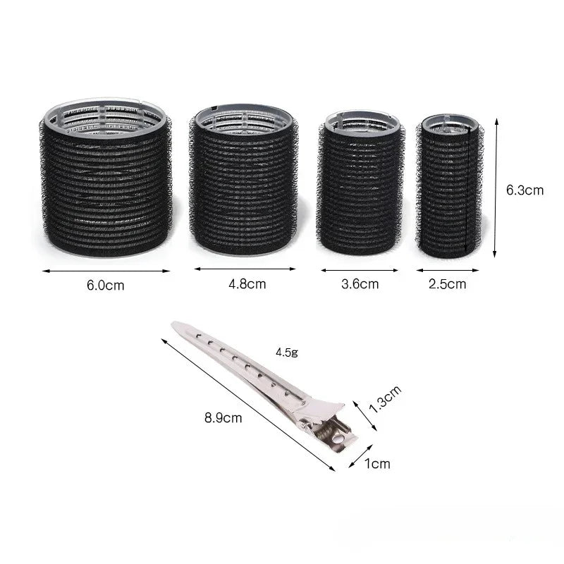 28pcs/Set Hair Roller Sets 18pcs Plastic Self Grip Hair Curlers 3 Sizes Hair Rollers 10pcs Metal Clips DIY Hairdressing Tools dylinoshop