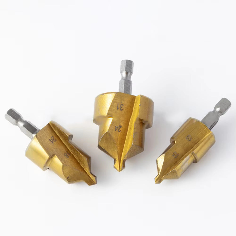 3-Piece Hexagonal Shank Drill Bit Set (6.35mm) for Water Pipe Expansion (+Free Gift Included) 