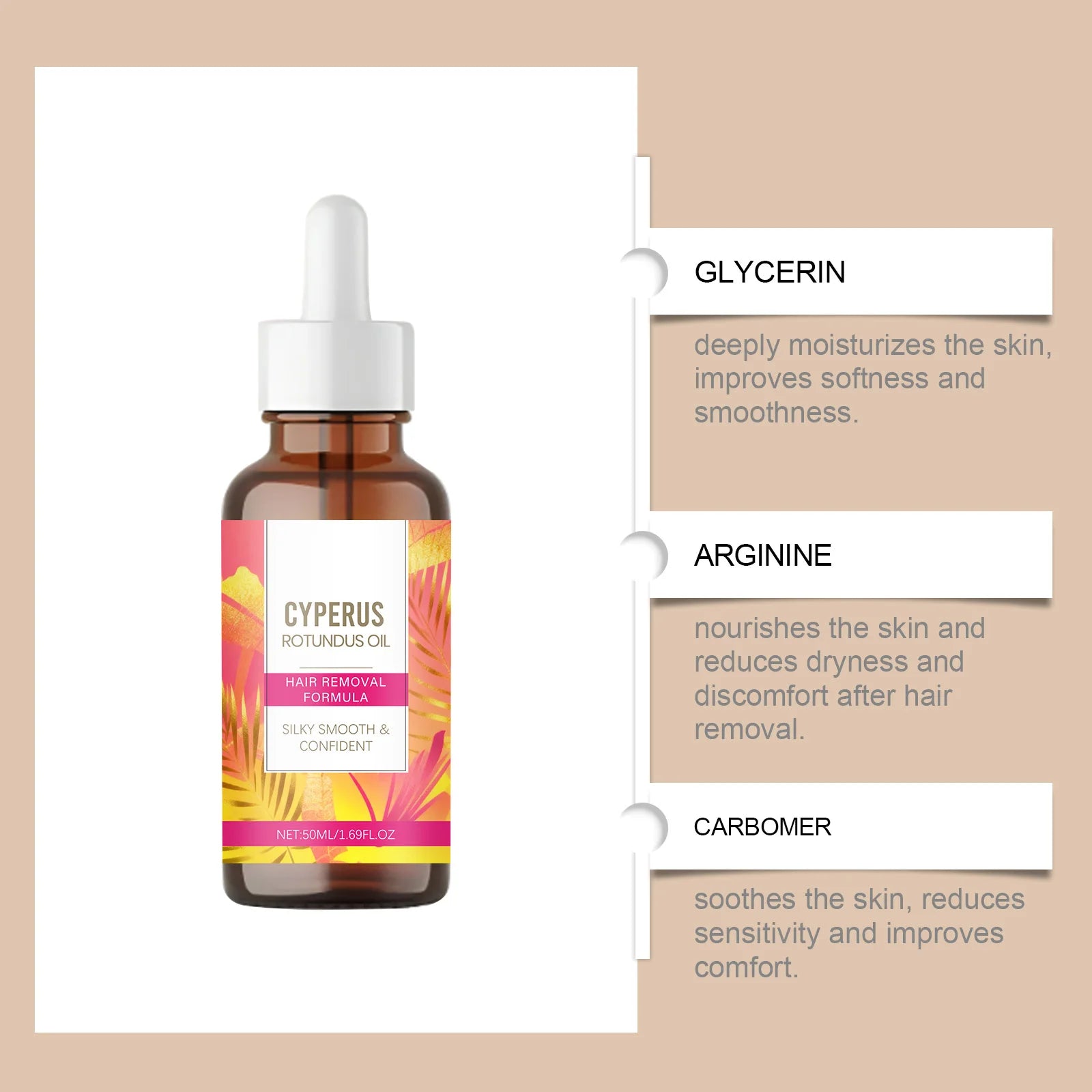 Cyperus Rotundus Oil Deeply Moisturizing Nourishes Skin Reduces Hair Removing Dryness Discomfort Soft Smooths Skincare Care Oils 