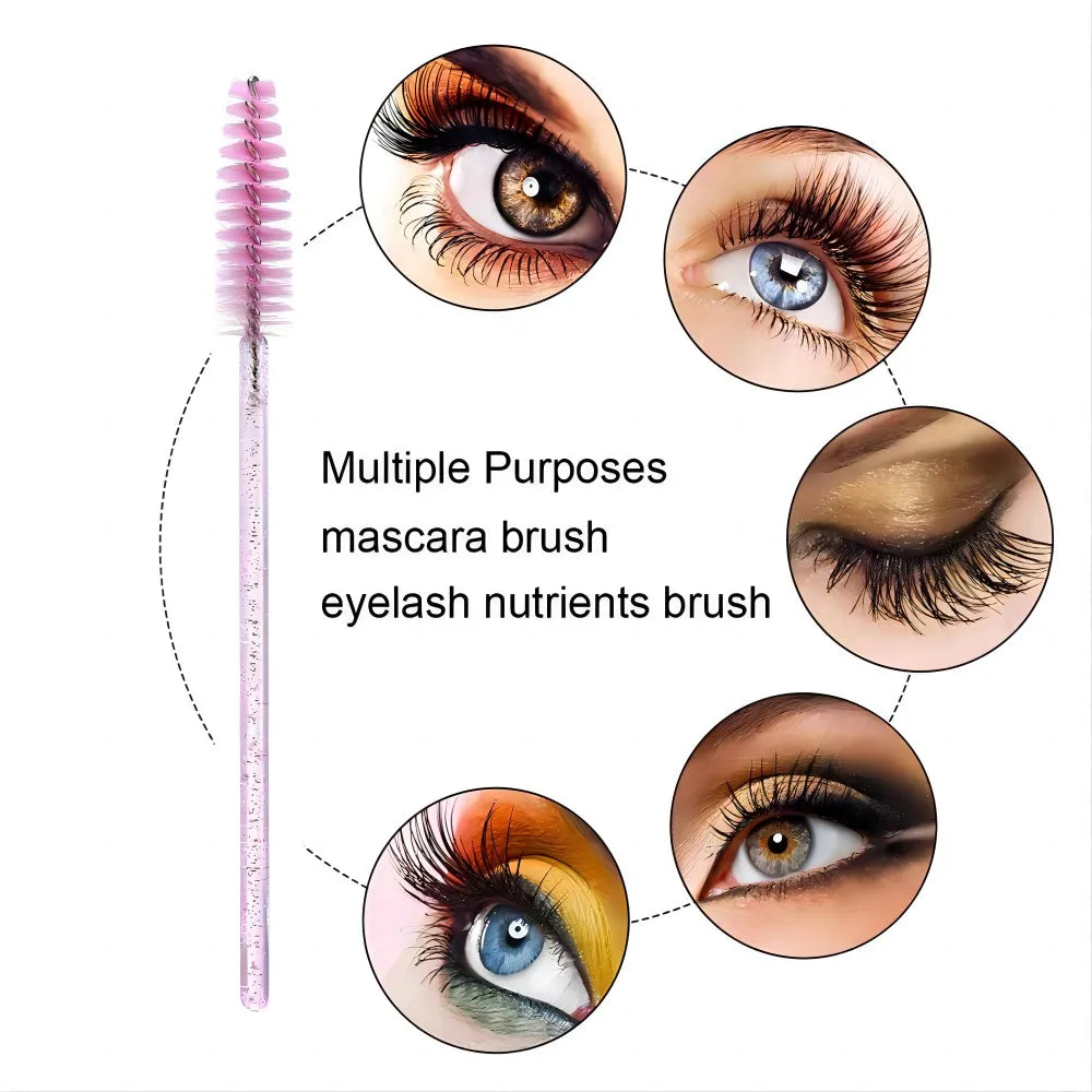 50/100/200pc DIY Eyelash Brush Tube by Yourself, No Decoration Mascara Eyelash Wands Eyebrow Brush Replaceable Dust-proof Makeup