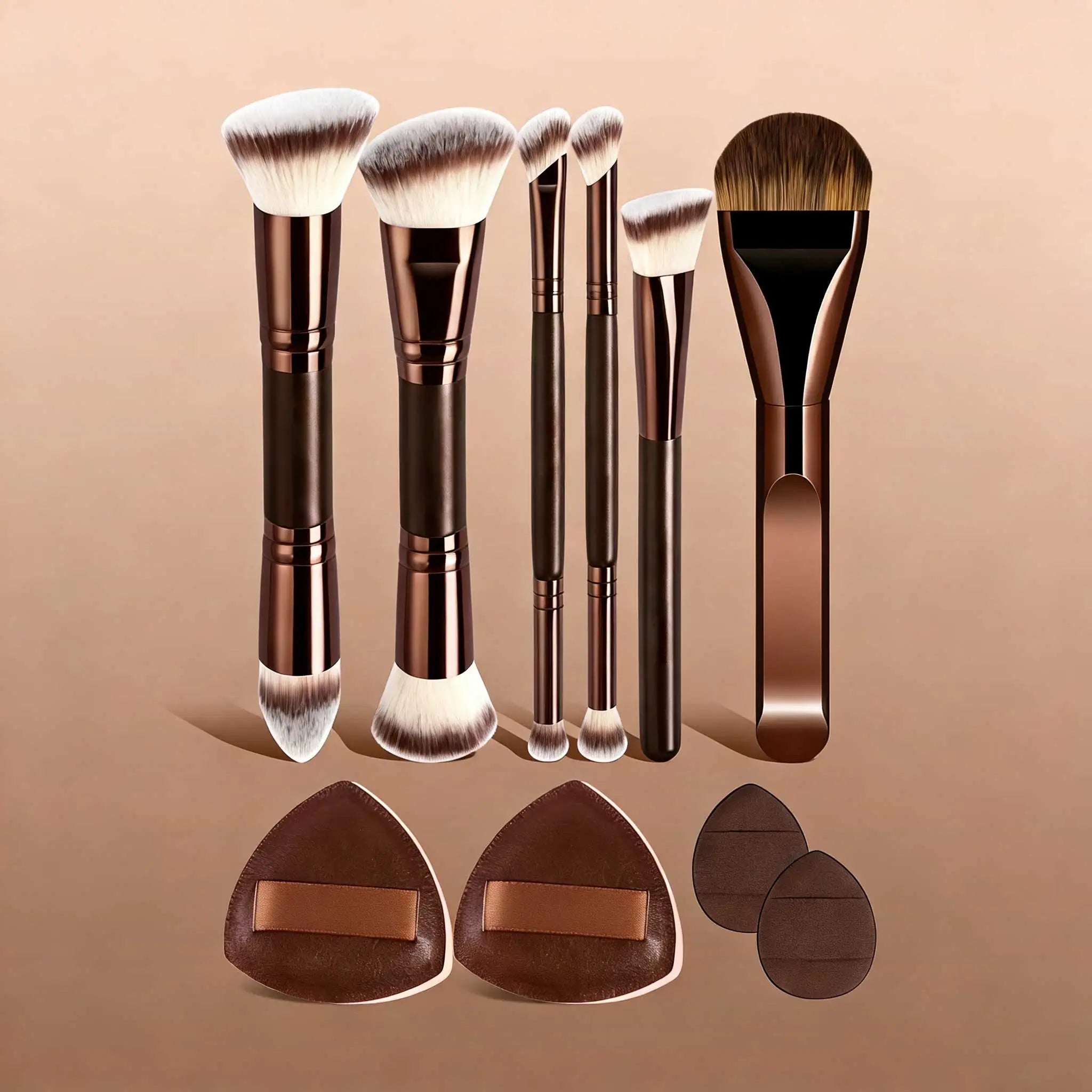 6/10/18pcs Professional Makeup Brush Set, Portable Travel Makeup Brushes, Dual-Ended Multifunctional Makeup Tools Set, Including