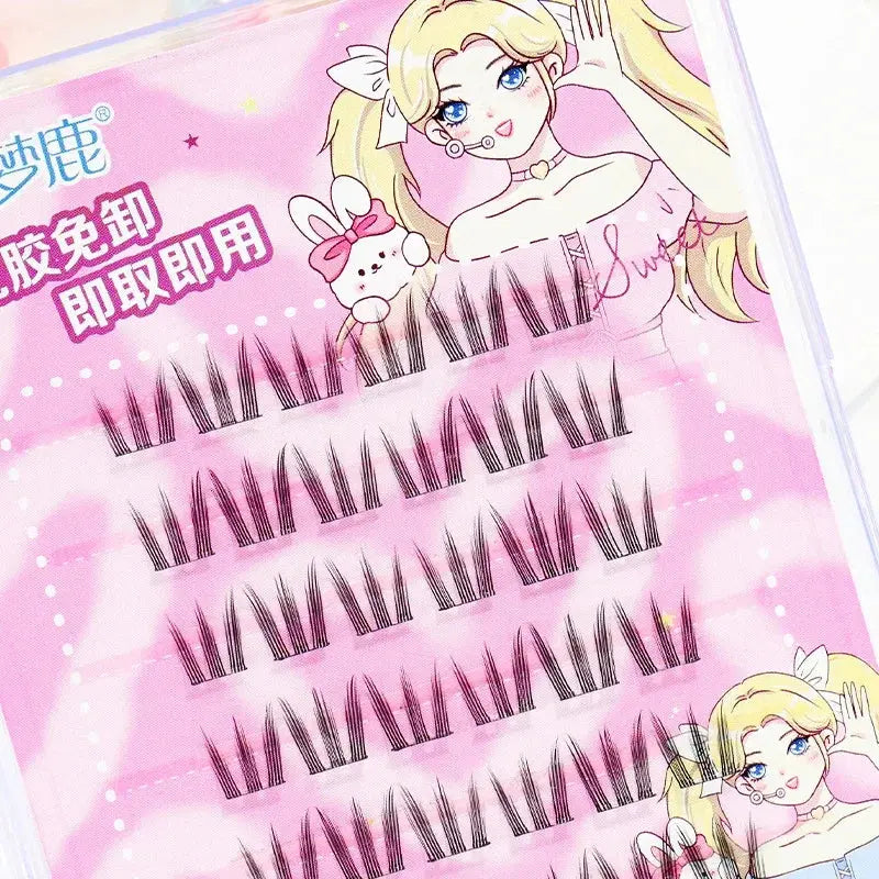 Self-Adhesive Cluster Lashes Soft Idol Style Reusable No-Glue Individual Clusters Natural Volume Korean Makeup False Eyelashes dylinoshop