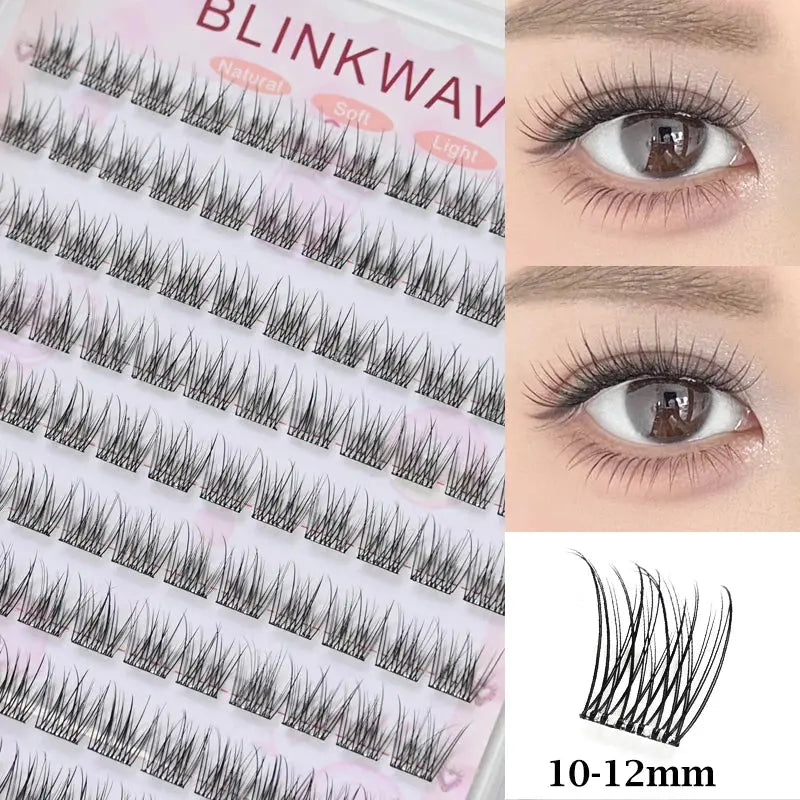 Self-Adhesive Cluster Lashes Soft Idol Style Reusable No-Glue Individual Clusters Natural Volume Korean Makeup False Eyelashes dylinoshop