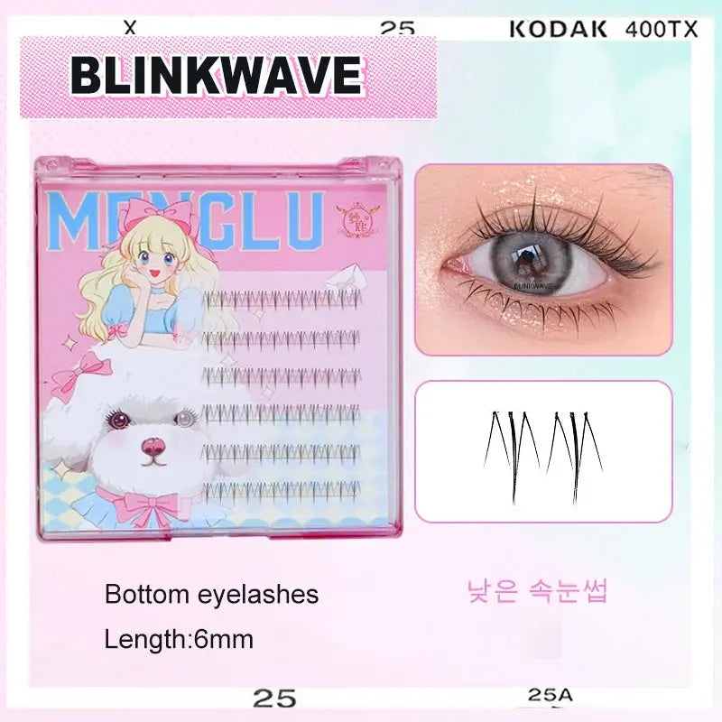 Self-Adhesive Cluster Lashes Soft Idol Style Reusable No-Glue Individual Clusters Natural Volume Korean Makeup False Eyelashes dylinoshop