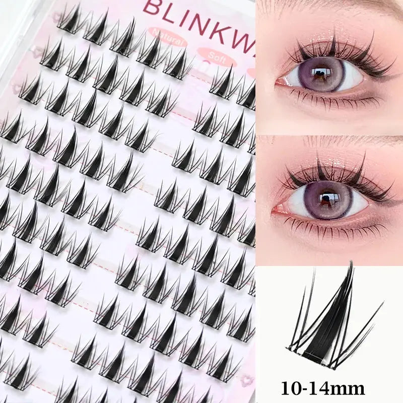 Self-Adhesive Cluster Lashes Soft Idol Style Reusable No-Glue Individual Clusters Natural Volume Korean Makeup False Eyelashes dylinoshop