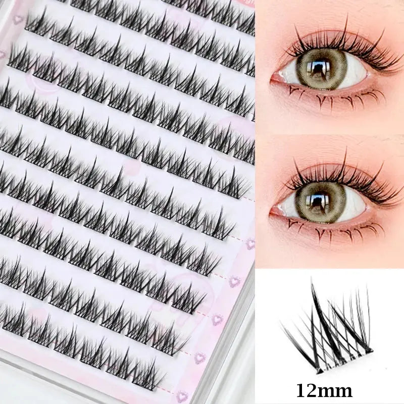 Self-Adhesive Cluster Lashes Soft Idol Style Reusable No-Glue Individual Clusters Natural Volume Korean Makeup False Eyelashes dylinoshop