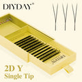 DIYDAY Single Tip 2D Y Eyelash Extension Soft Mink Lashes Premade 1500 Fans Y-Shaped False Eyelashes for Eye Makeup