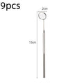 5/9/10pcs Stainless Steel Dental Mouth Mirror Anti-Fog Teeth Inspection Oral Tool Handheld Eyelash Extension Examine Mirrors