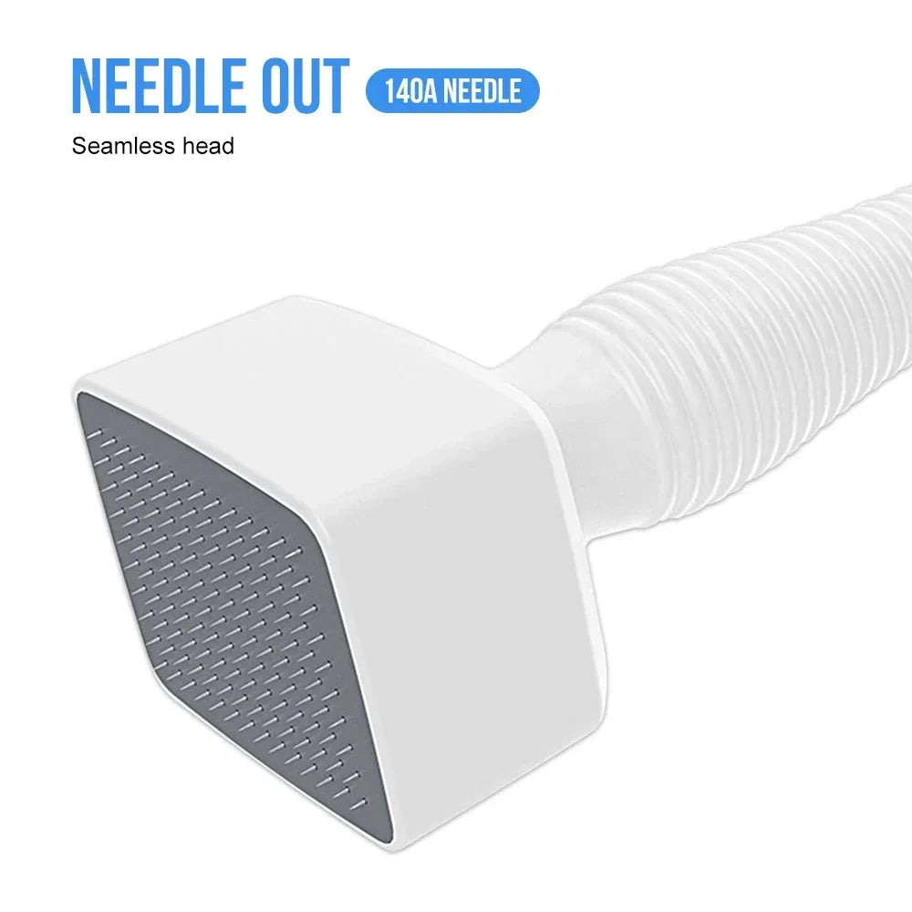 140A Derma Stamp Microneedling Face Roller Massager Adjustable Titanium Needle Length Skincare Beard Growth Scalp Hair 
