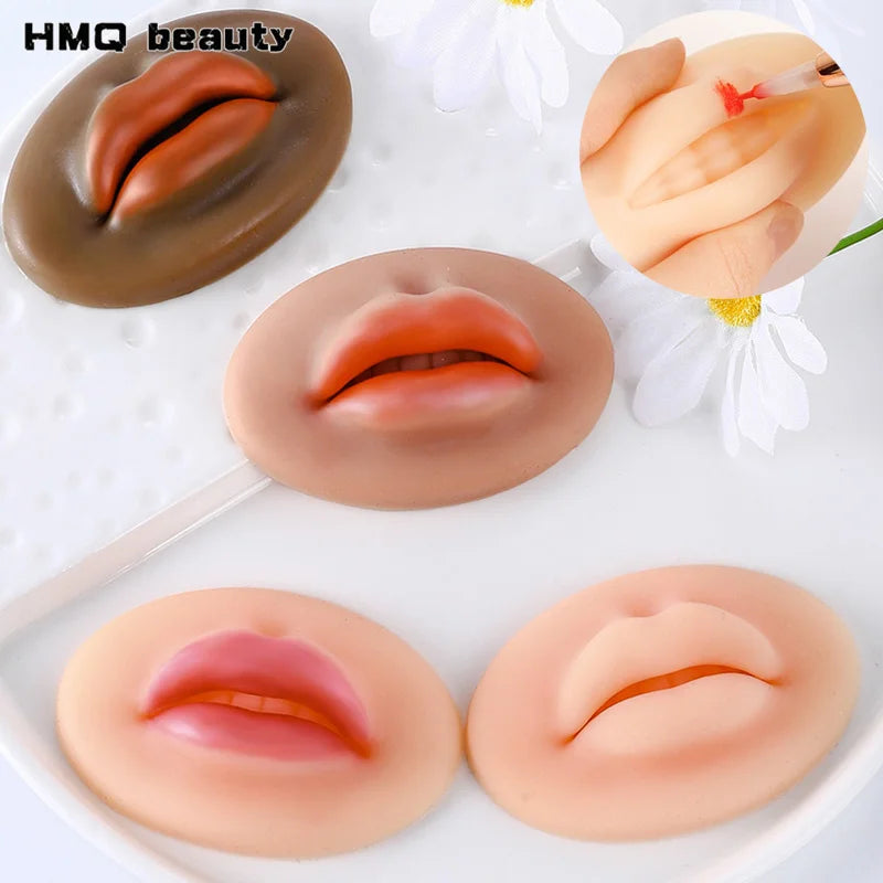 1/3/5pcs Soft Silicone 3D Lips Practice Silicone Skin Reusable Training Skin For Beginner Training Tattoo Permanent Makeup Tool