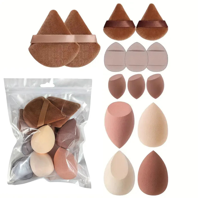 20/40Pcs Makeup Brushes and Sponges Set, Brown Makeup Puff, Beauty Egg, Headband, Wristband Remover Kit, Makeup Tool, Gift,