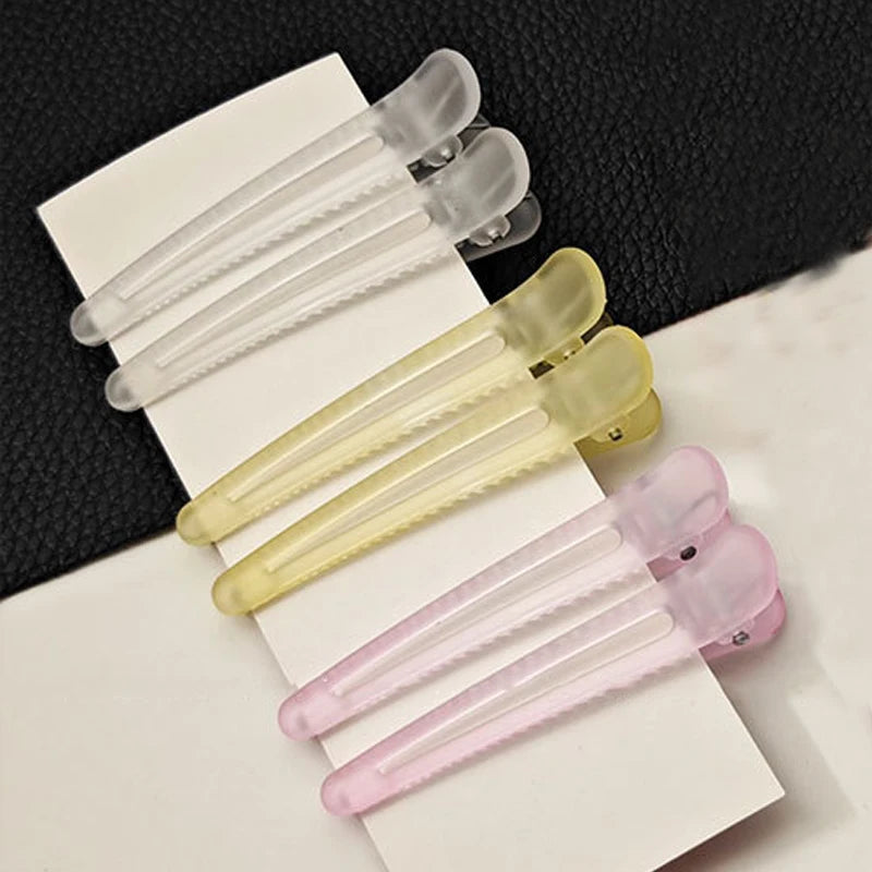 2Pcs/Lot 7.5cm Plastic Candy Colors Hairdressing Duckbill Clip Hairpins Hair Care Hair Clamps Styling Tools Professional Salon dylinoshop