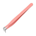 1pc/2/4/6pcs Tweezers for Eyelash Extension Pink Stainless Steel High Precision Lash Tweezers for Volume Fans Makeup Tools