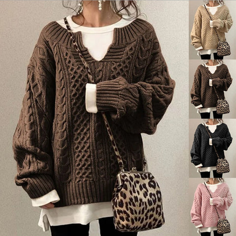 Bella Women's Retro Knit Pullover Sweater 