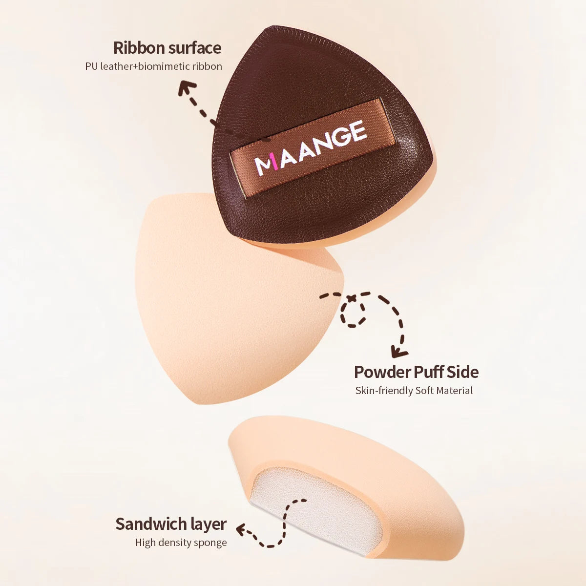 MAANGE 13pcs Premium Synthetic Hairs Makeup Brushes Soft Gentle for Foundation Eyeshadow Powder with 2pcs Air Cushion Puffs Kit
