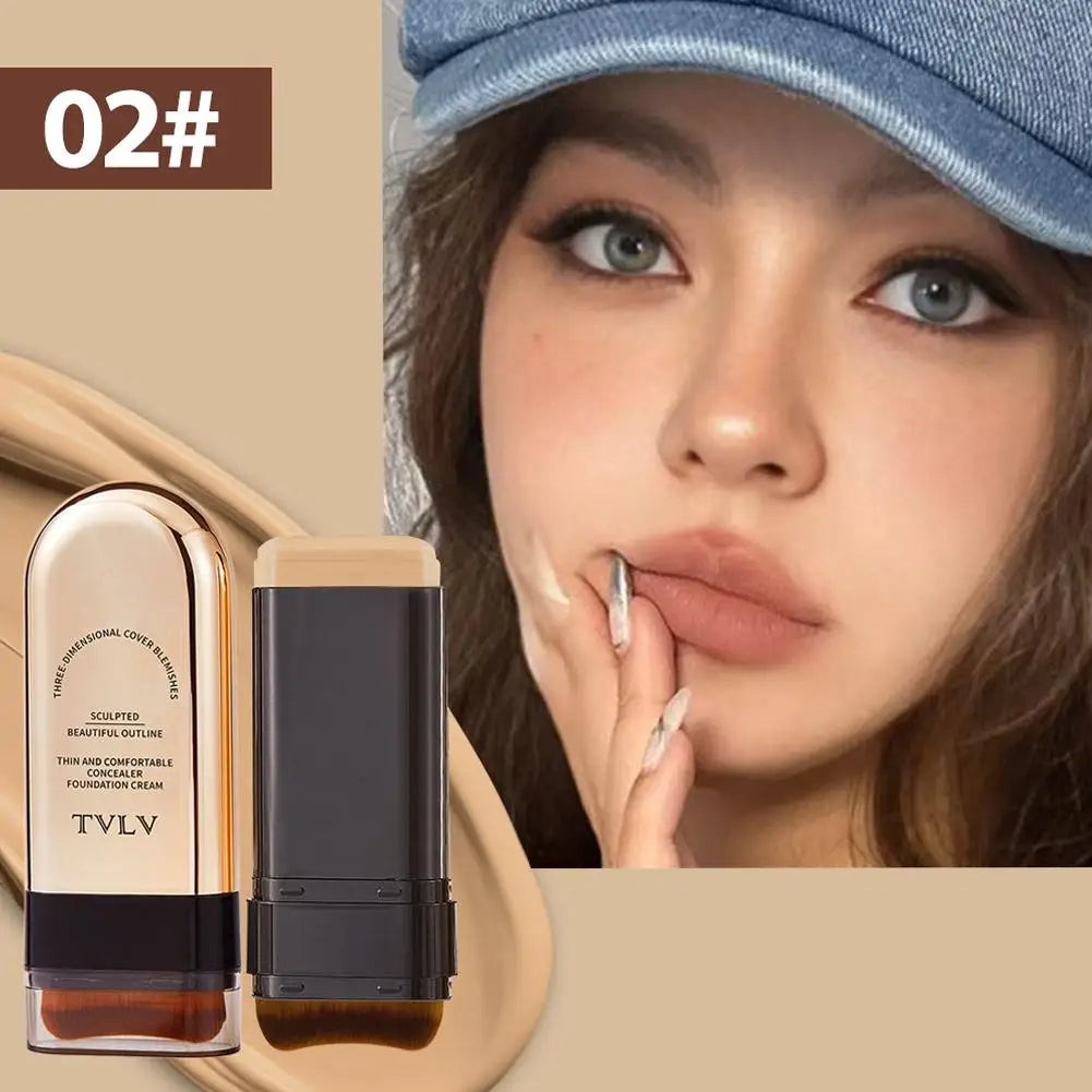 Waterproof Concealer Foundation Stick with Brush – Long-Lasting Matte Finish dylinoshop