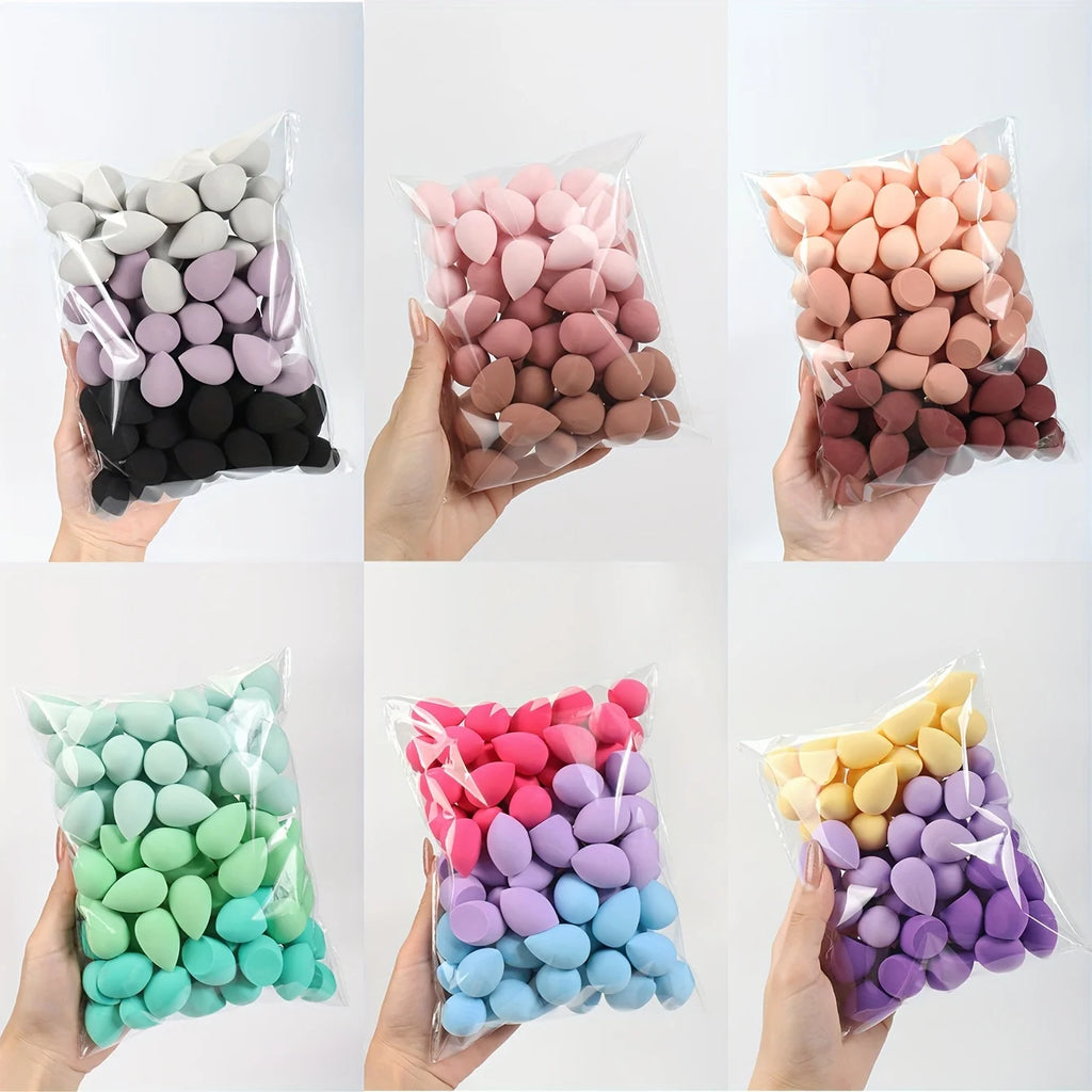 50pcs Mini Makeup Sponge Set - Flawless Foundation Blending for Liquid, Dual-Use Wet/Dry for All Skin Types