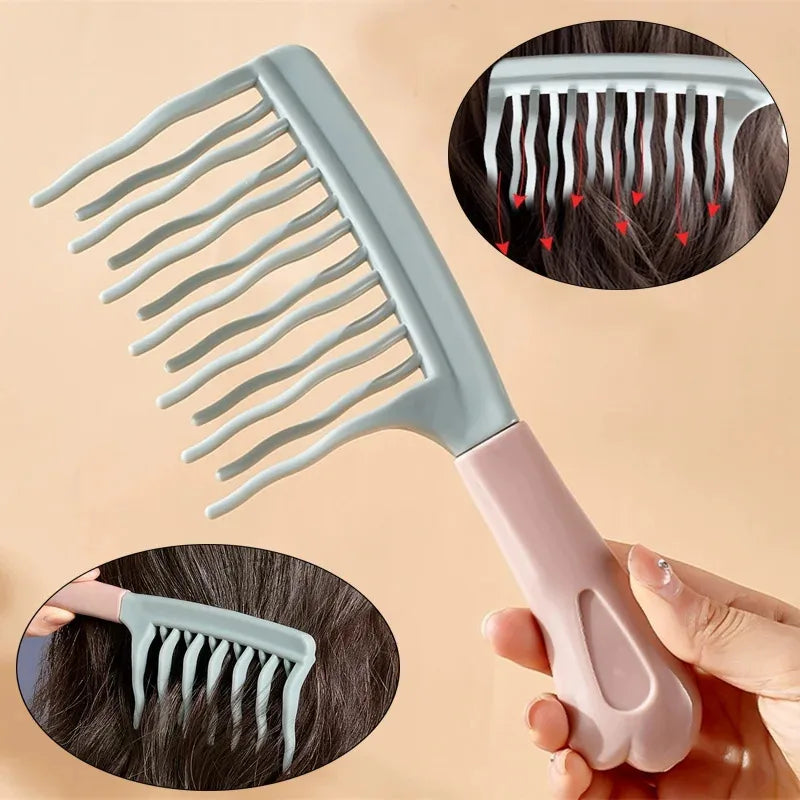 1/2pcs Double Row Wide Tooth Comb Big Tooth Women Special Styling Tool for Perm Curly Hair Fluffy Hairdressing dylinoshop