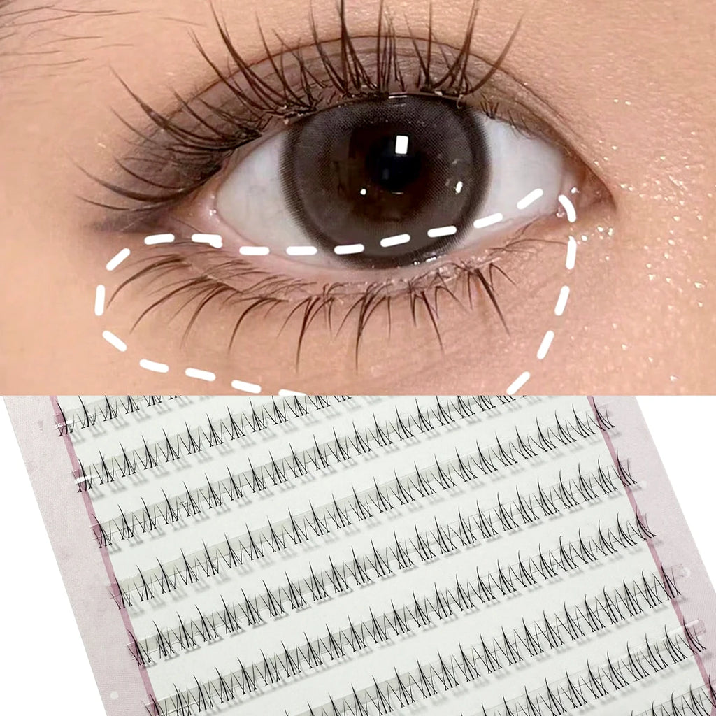 768/60pcs Under Eyelashes Extension Personal EyeLash Professional Makeup Individual Cluster Grafting Fake Lashes False Eyelashes