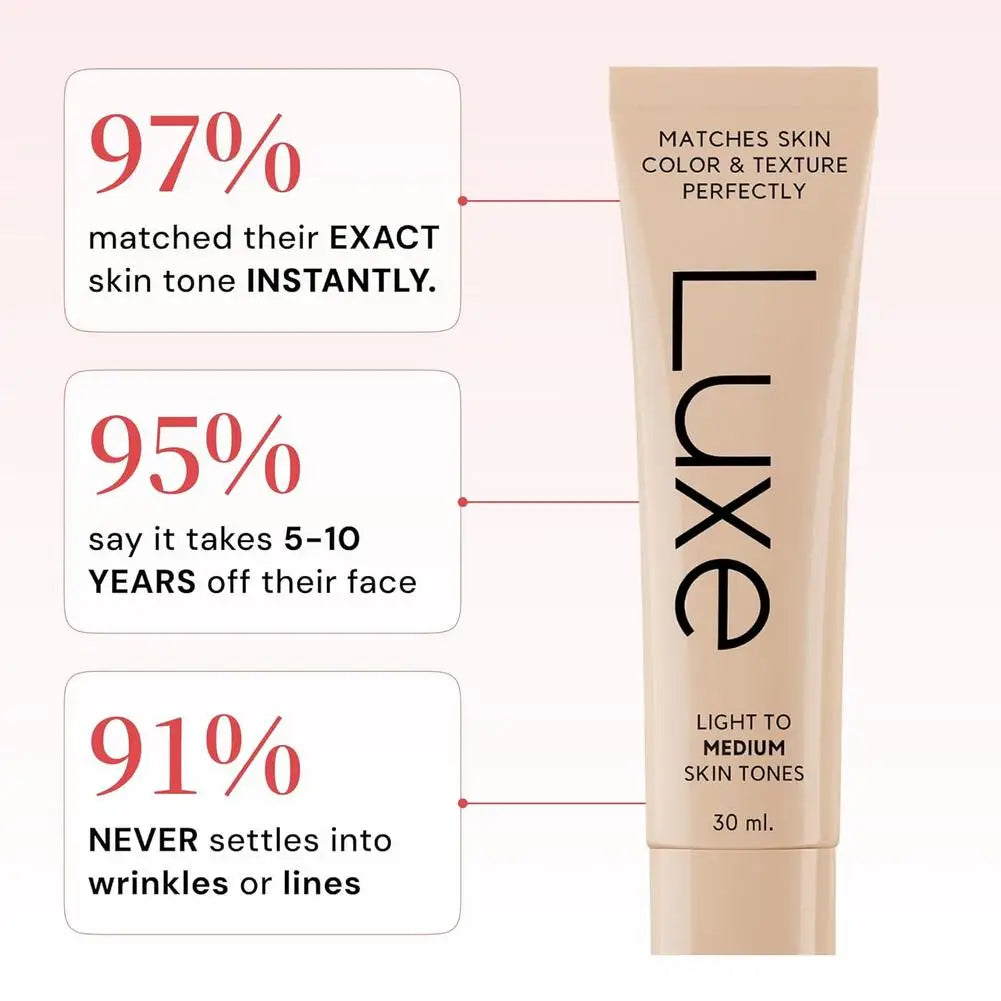Luxe Skin Tone Matching Concealer Foundation, Waterproof Full Coverage Makeup to Hide Blemishes & Even Skin Tone Long Lasting