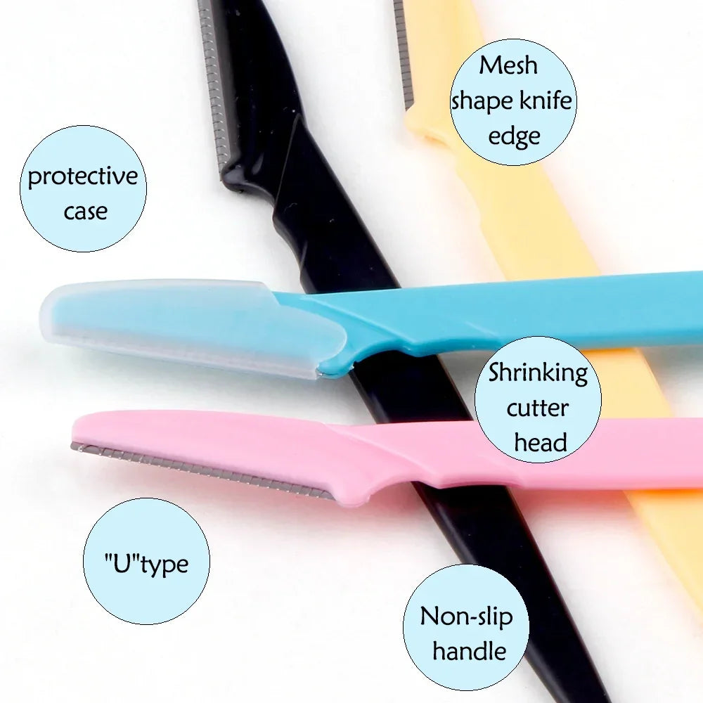 Portable Eyebrow Trimmer Blade Women's Face Shaver Safety Knife Makeup Scraper Hair Removal Tool for Eyebrow Epilation