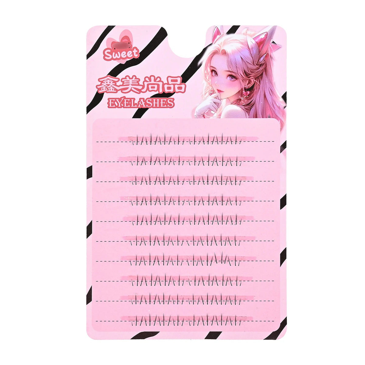 Lower Lash Clusters, V-Shaped, 10-Row Natural False Eyelashes dylinoshop