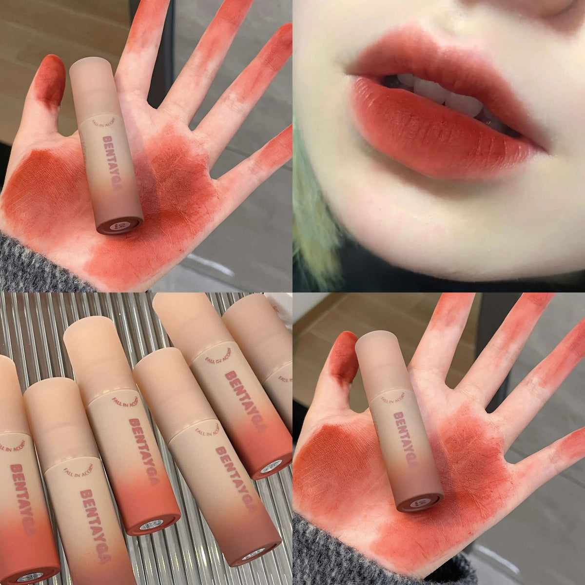 Reddish-Brown Lip Tint, Waterproof Long-Lasting Velvet Lip Stain dylinoshop