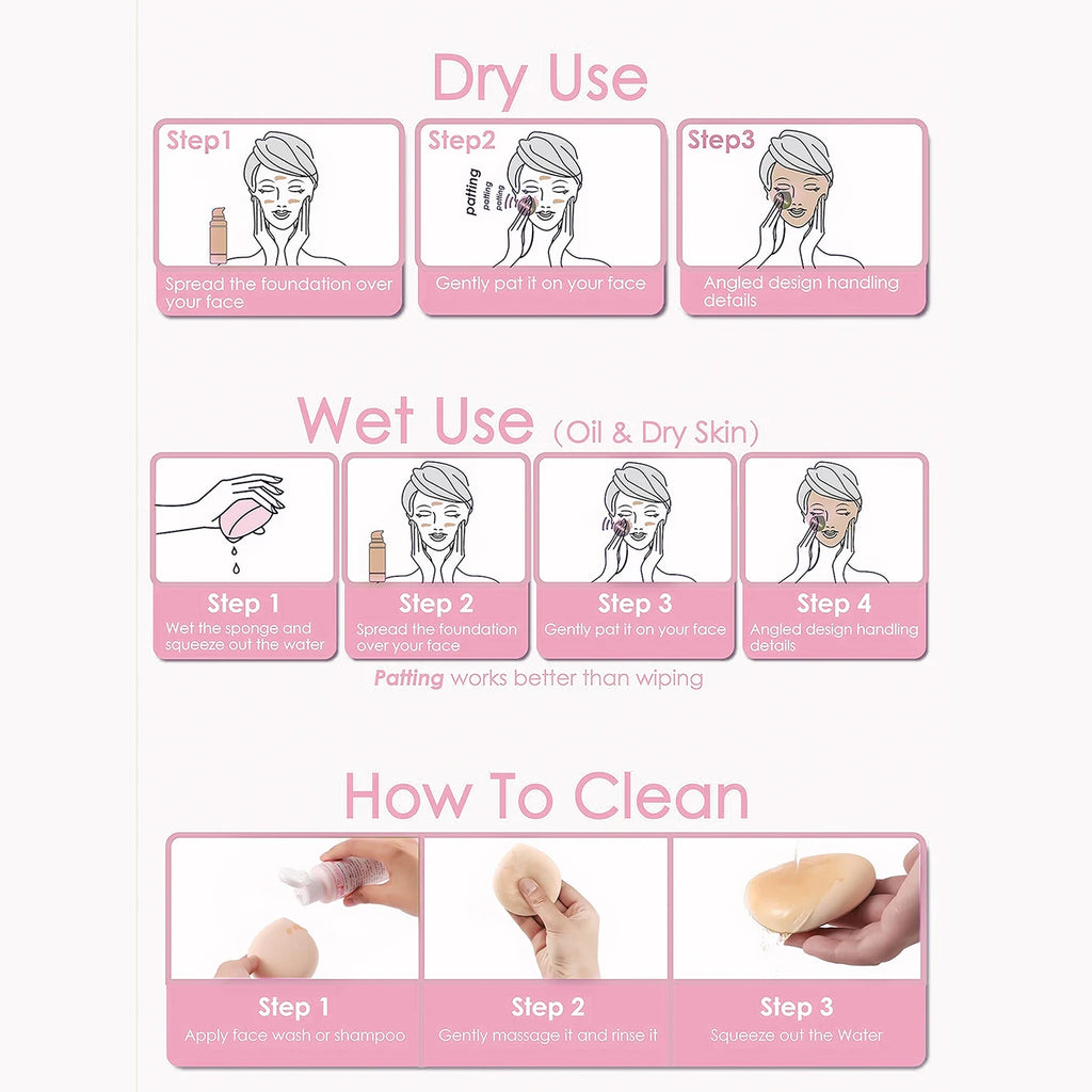 XL Super Thick Cosmetics Puff Concealer Foundation Sponge Cushions Large Size Wet Dry Use Face Beauty Makeup Puffs Tools