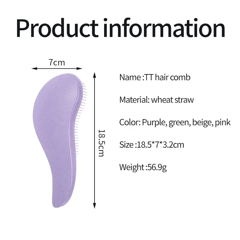 1pcs Magic Detangling Hairbrush Soft Wheat Straw Scalp Massage Comb Anti-static Gentle Grooming Brush Salon Hair Styling Brush dylinoshop