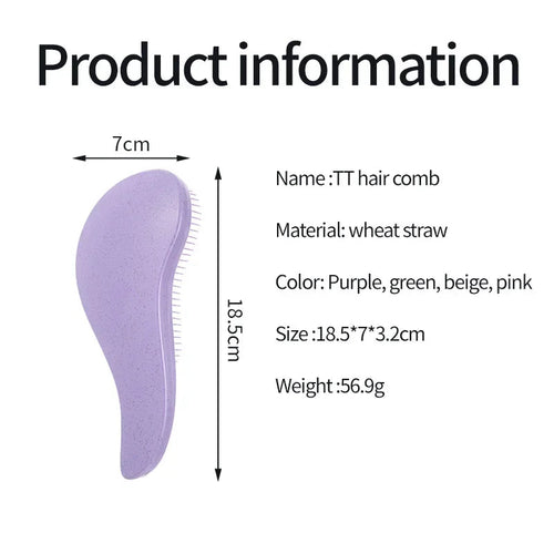 1pcs Magic Detangling Hairbrush Soft Wheat Straw Scalp Massage Comb Anti-static Gentle Grooming Brush Salon Hair Styling Brush dylinoshop