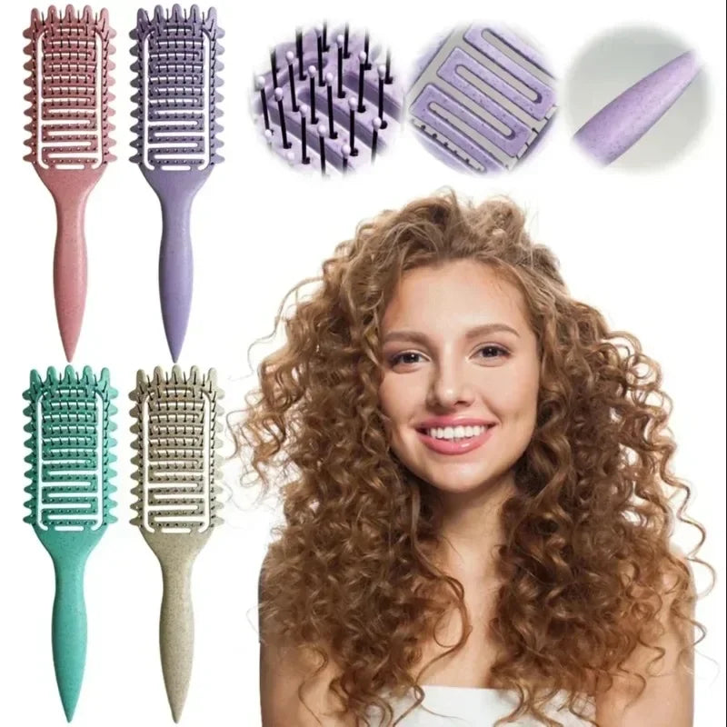 Curl Define Styling Brush Hollow Out Detangling Hair Brush Tangled Wet Curly Hair Comb Shaping Curls Barber Hairdressing Tools dylinoshop