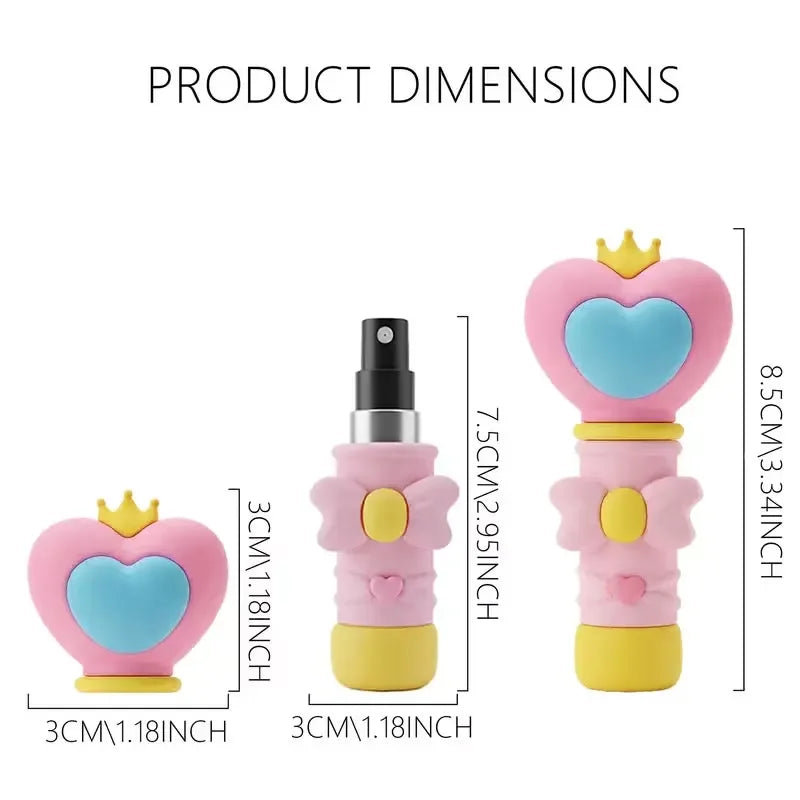 1 Portable Refillable Spray Bottle Heart-Shaped Wand Sprayer Mini Makeup Hydrating Spray Cute Travel Essential Dispensing Bottle