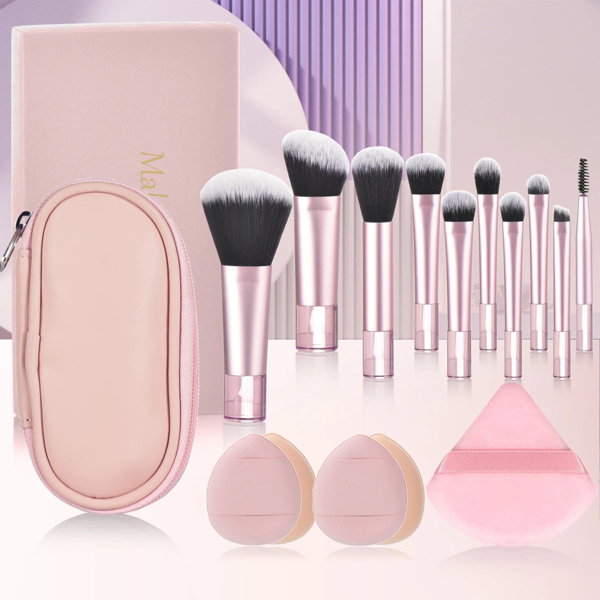 Mini Travel Makeup Brush Set – Portable Palm Brushes dylinoshop