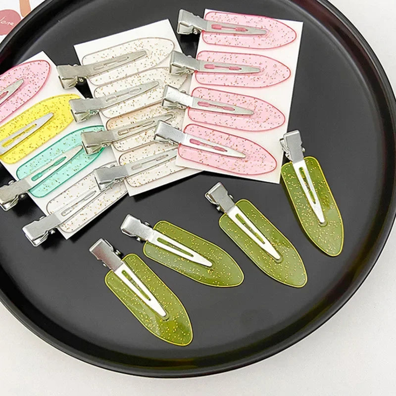 4 Pcs Seamless No Bend Hair Clips Barrettes No Mark Pin Curl Clip Makeup No Crease Hair Clip Hair Styling Bang Clips New Color dylinoshop