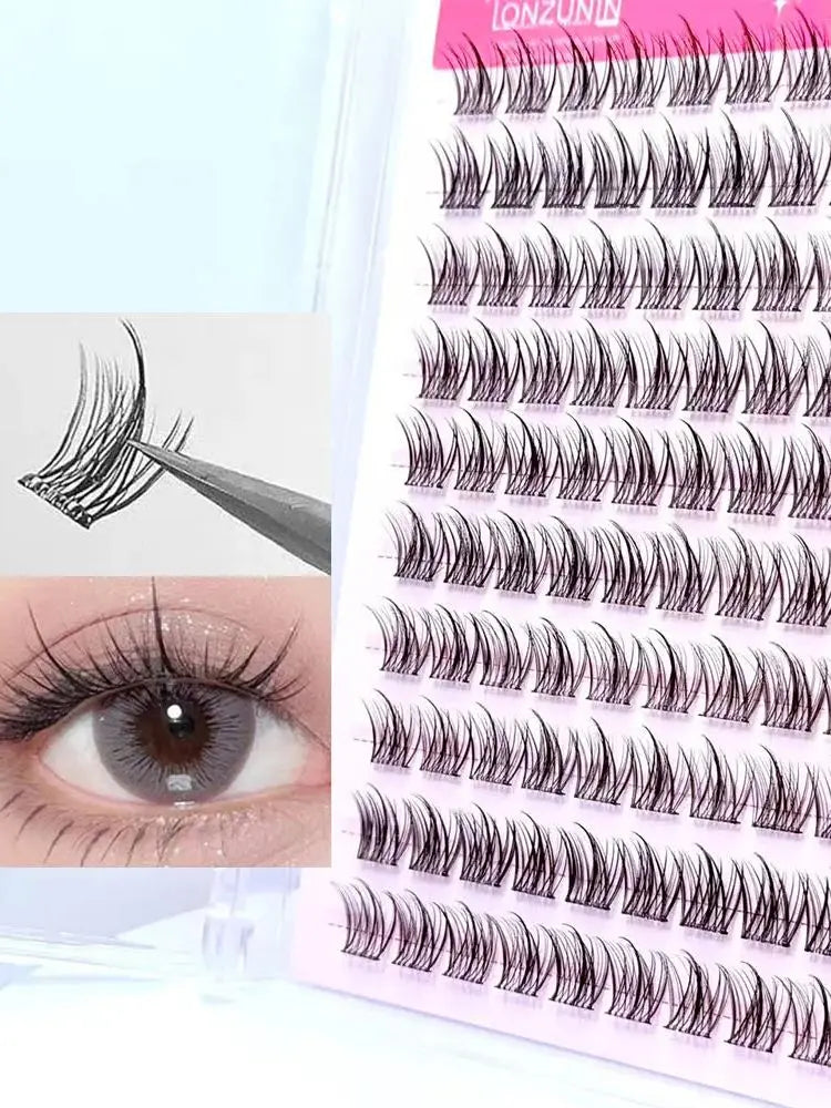 LONZUNIN DIY Makeup Faux Mink Soft Fake Eyelashes No Glue Eyelashes For Beginner