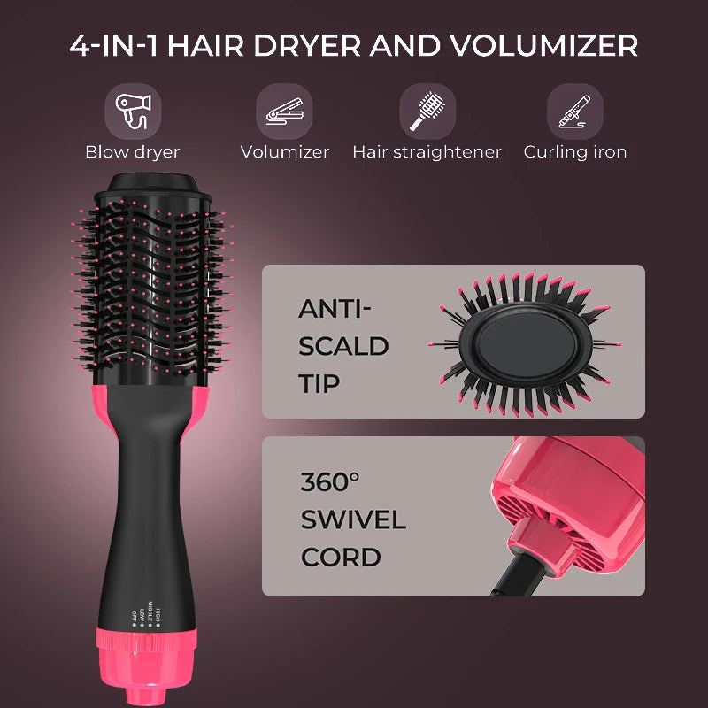 2-in-1 Hot Air Styling Brush - Hair Dryer, Volumizer & Straightener