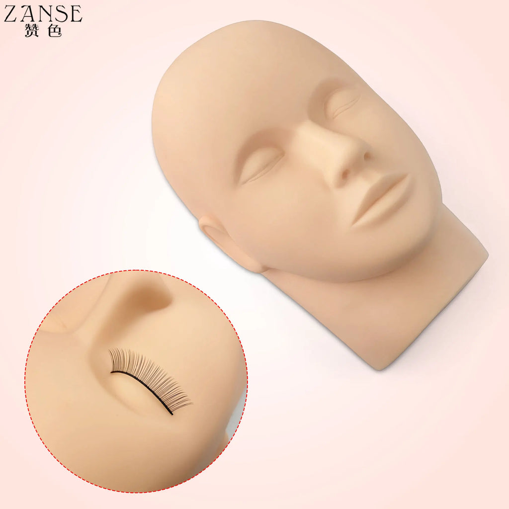 1pc Fake Head Mould Mannequin Head Training Makeup Model Rubber Eye Facial Eyelash Extension Makeup Practice Heads