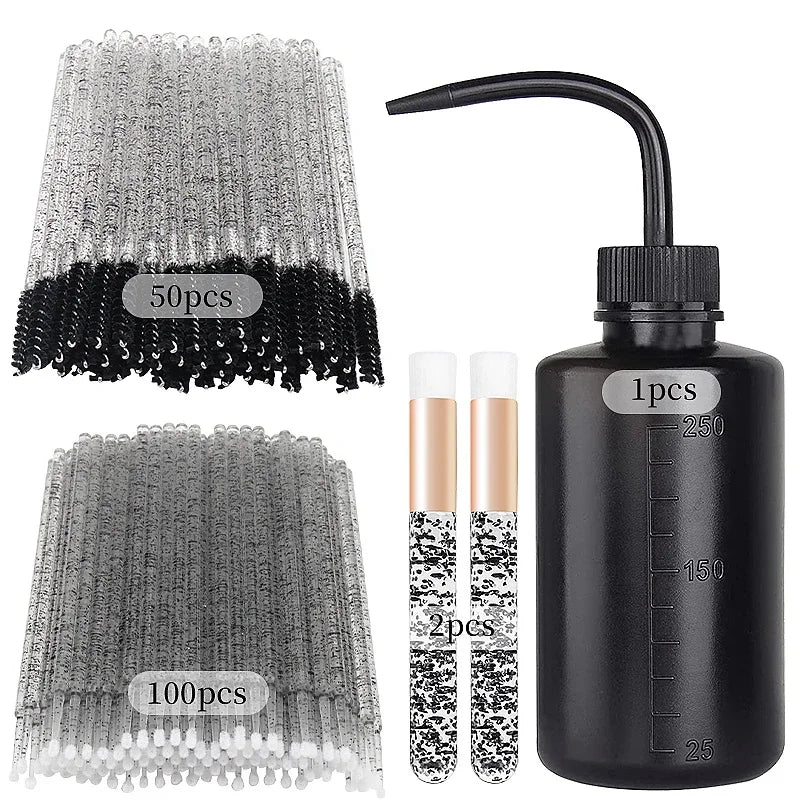 Eyelash Extension Cleaning Brush Set with Shampoo Bottle dylinoshop