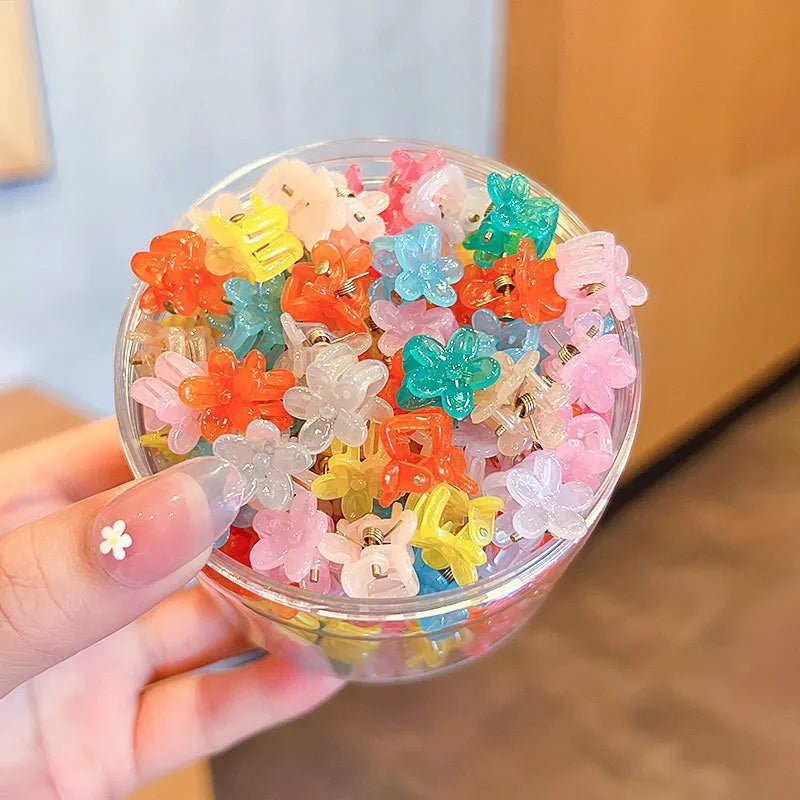 50Pcs Girls Cartoon Hair Clips Cute Small Claw Clips Flower Star Design Children's Fashion Hair Accessories Sweet Hairpin dylinoshop