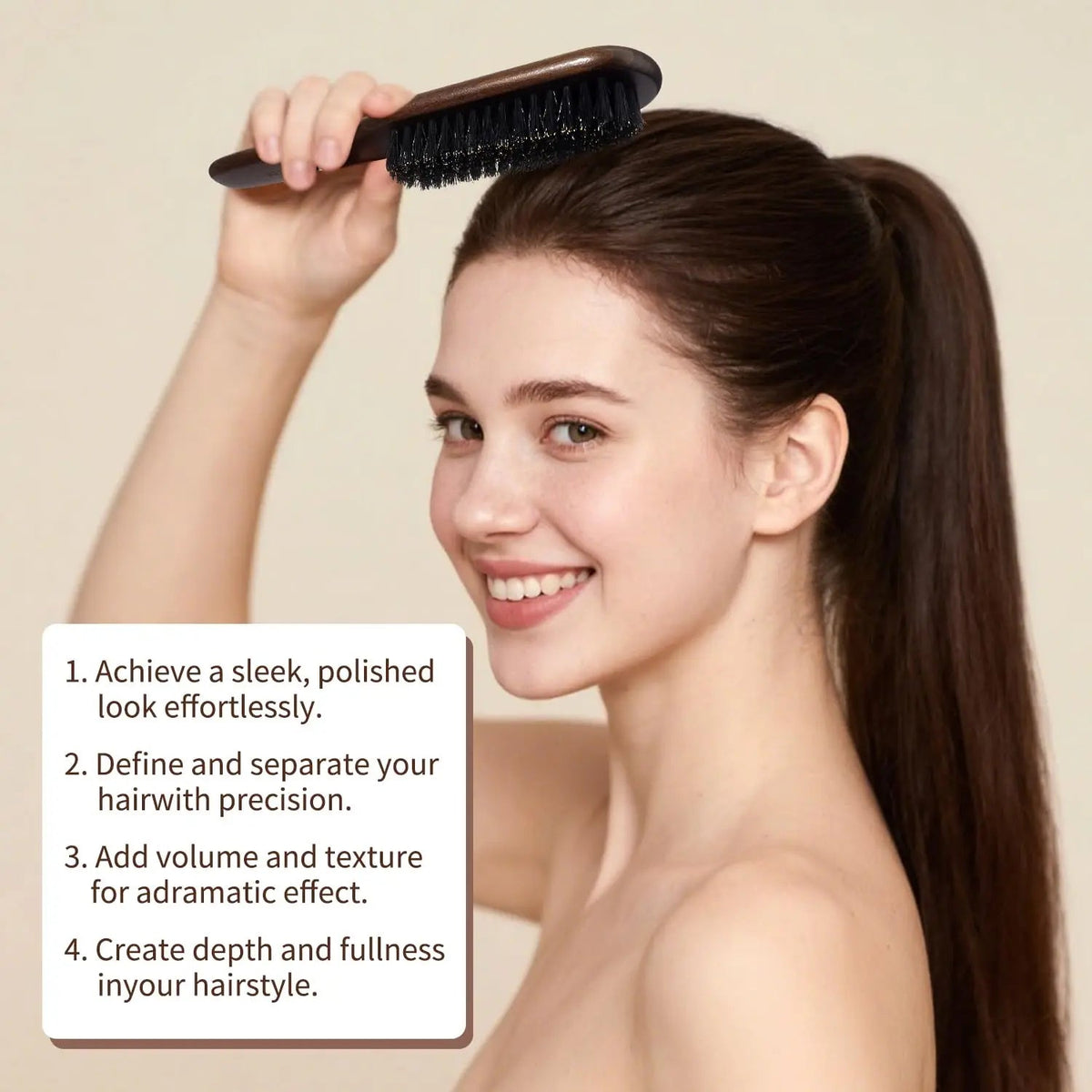 Boar Bristle Hair Brush (Unisex) - Fragrance-Free Professional Barber Styling Bristle Brush, Suitable for Thick/Fine Hair dylinoshop
