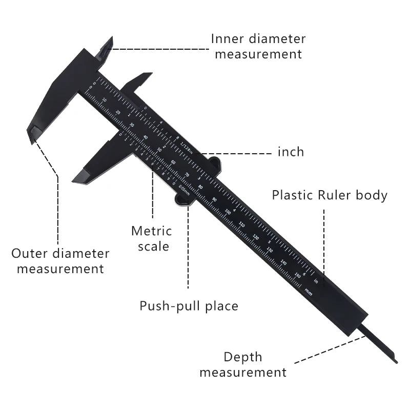 80/150mm Portable Plastic Eyebrow Measuring Vernier Caliper Tattoo Microblading Caliper Ruler Permanent Makeup Measurement Tools