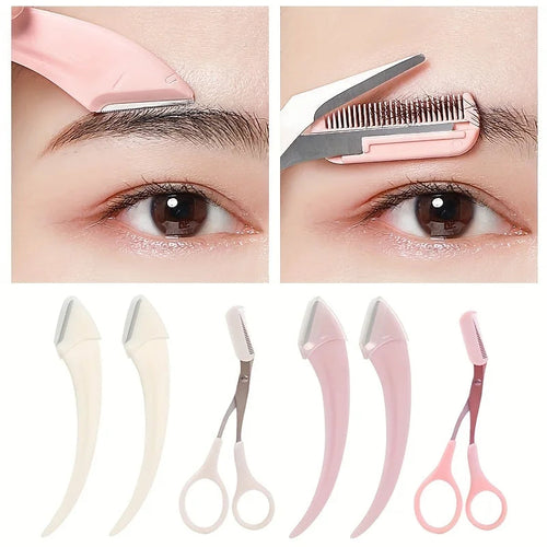 3-Piece Eyebrow Grooming Set - Trimmer, Scissors & Comb, Stainless Steel dylinoshop