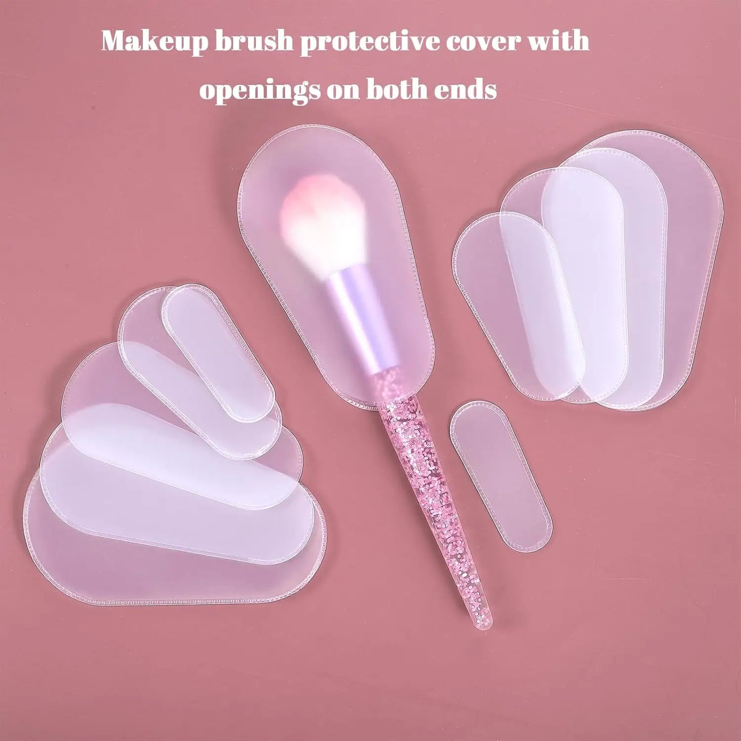 20PCS Makeup Brush Covers - 5-Size Universal Fit, Clear Dust-Proof Sleeves for Travel & Salon Storage (Hygienic Protection)
