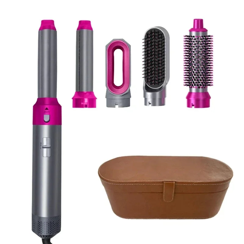 5-in-1 Hot Air Styling Brush – Dryer, Curler, Straightener & Comb