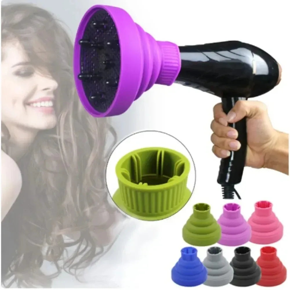 Silicone Salon Tool Black Pink Universal Hairdryer Diffuser Cover Adjustable Temperature Resistant Dispersing Drying Hair Dryer dylinoshop