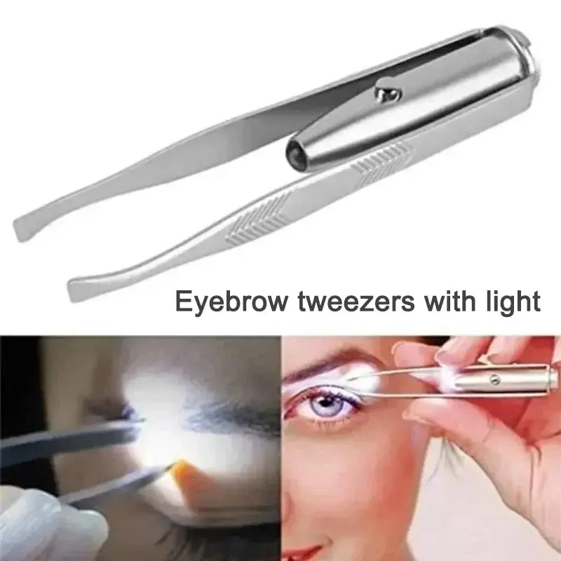 Slanted-Tip Eyebrow Tweezers, Portable Metal Design dylinoshop